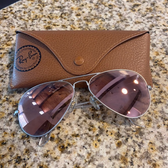 Pink Reflective Aviator Ray Bans